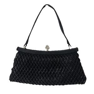 Franchi Evening Clutch Small Purse Embroidered Beaded Black Formal Black Tie